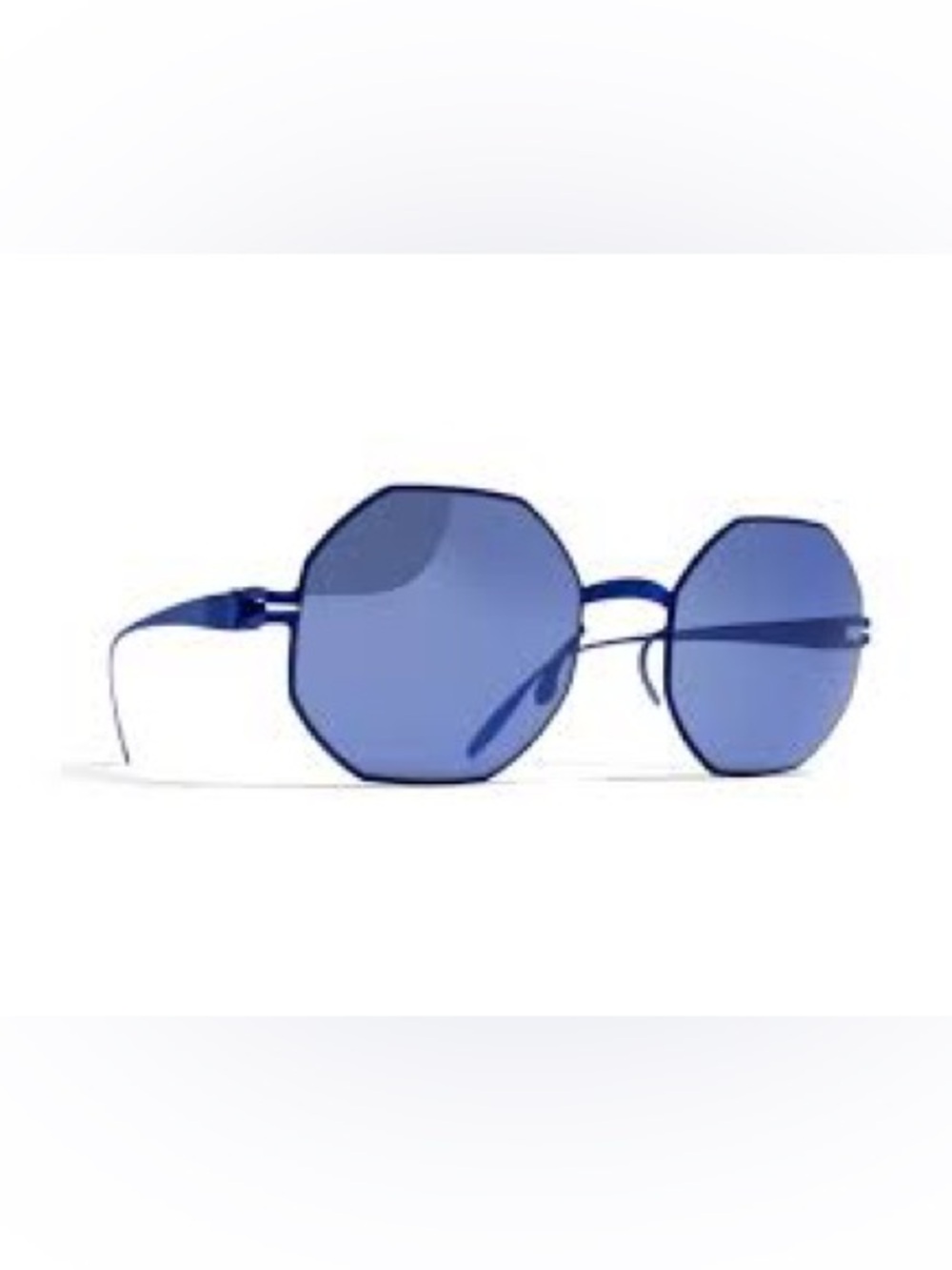 MYKITA Octagonal Sunglasses with Blue Mirrored Lenses and Gold Frame